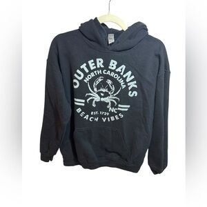 Gildan Outer Banks North Carolina Men’s Medium Black Beach Graphic Hoodie
